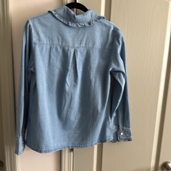 Light Blue Denim Button-Up Shirt - Picture 5 of 5